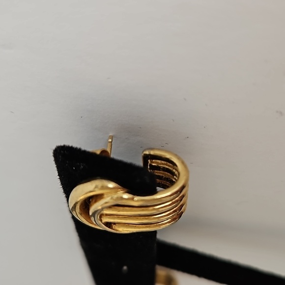 MONET Goldtone Small Pierced Earrings - Picture 3 of 5